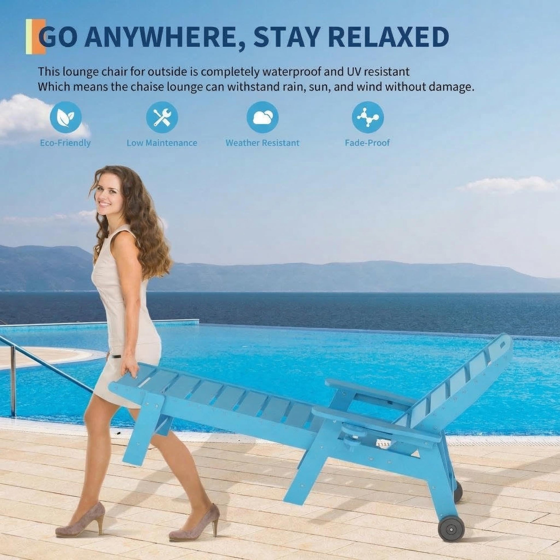 GARVEE Outdoor Sonnenliege Chaise Lounge